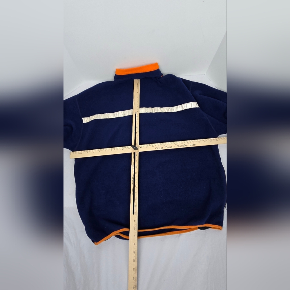 VTG Nautica Competition 1990'S Men's Quarter Zip Fleece Size Large Blue Orange - Picture 12 of 16